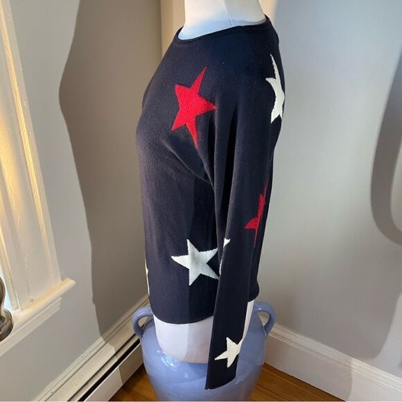 Rachel Zoe Cashmere Blend Star Print Sweater Size XS. Navy, red and white tswift - Picture 4 of 9